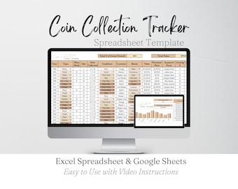 Coin Inventory Logbook, Coin Collection Tracker, Coin Collector, Coin Collecting, Coin Tracker Google Sheets Coin Spreadsheet Template Excel