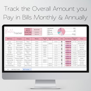 Bill Tracker Excel Spreadsheet, Monthly Bill Tracker Google Sheets, Cute Bill Payment Tracker, Personal Finance Bill Organizer Monthly Bills image 6