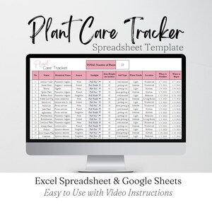 Plant Care Tracker Excel Tabelle, Zimmerpflanzen Pflege, Zimmerpflanzen Tracker Google Sheets Zimmerpflanzen Pflege Vorlage Digitale Pflanzenbewässerung