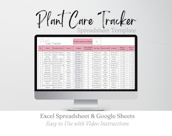 Plant Care Tracker Excel Spreadsheet, Houseplants Care, House Plant Tracker Google Sheets Indoor Plants Care Template Digital Plant Watering