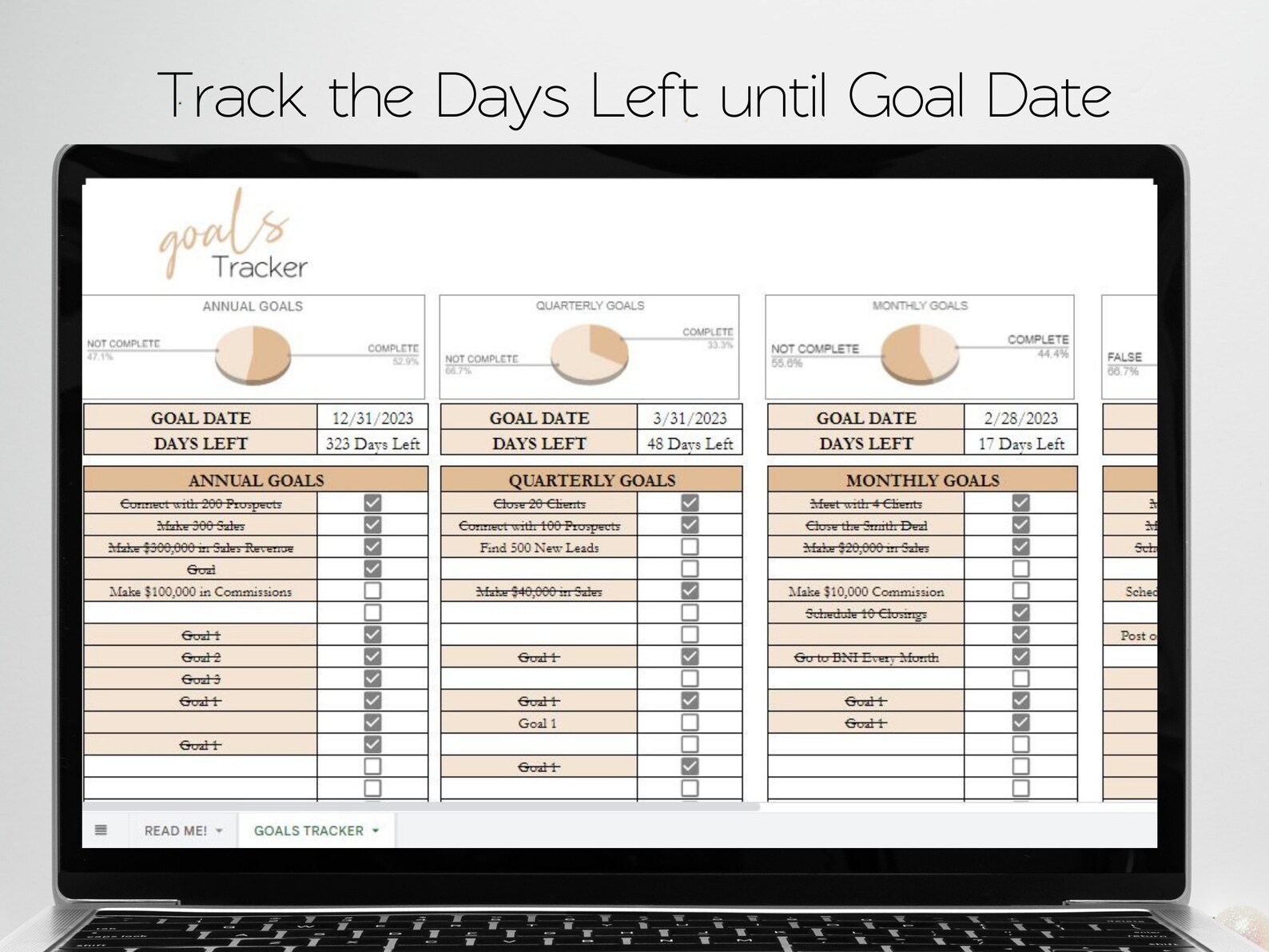 Goal Tracker Google Sheet, Goals Tracker Excel, Goals Tracker Template