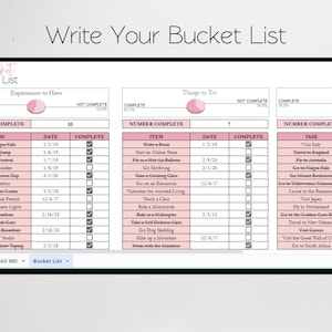 Bucket List Template Excel Spreadsheet Bucket List Journal Bucket List Google Sheets Editable Bucket List Template Excel Spreadsheet Bucket List Journal Bucket List Google Sheets Editable