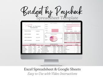 Paycheck Budget Spreadsheet, Paycheck Budget Template, Paycheck Budget Planner, Weekly Budget Spreadsheet, Weekly Budget Sheet Google Sheets