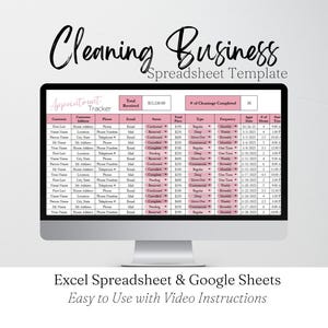 Schoonmaak Zakelijke afspraaktracker, sjabloon voor klantafspraak, huisschoonmaak Afspraakplanner Schoonmaakschema Google Spreadsheets Excel