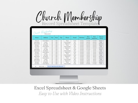 Church Database Template Excel