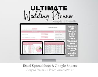 Wedding Planner Spreadsheet Excel Google Sheets, Ultimate Wedding Planner All in One Wedding Planning, Wedding Budget Spreadsheet Guest List