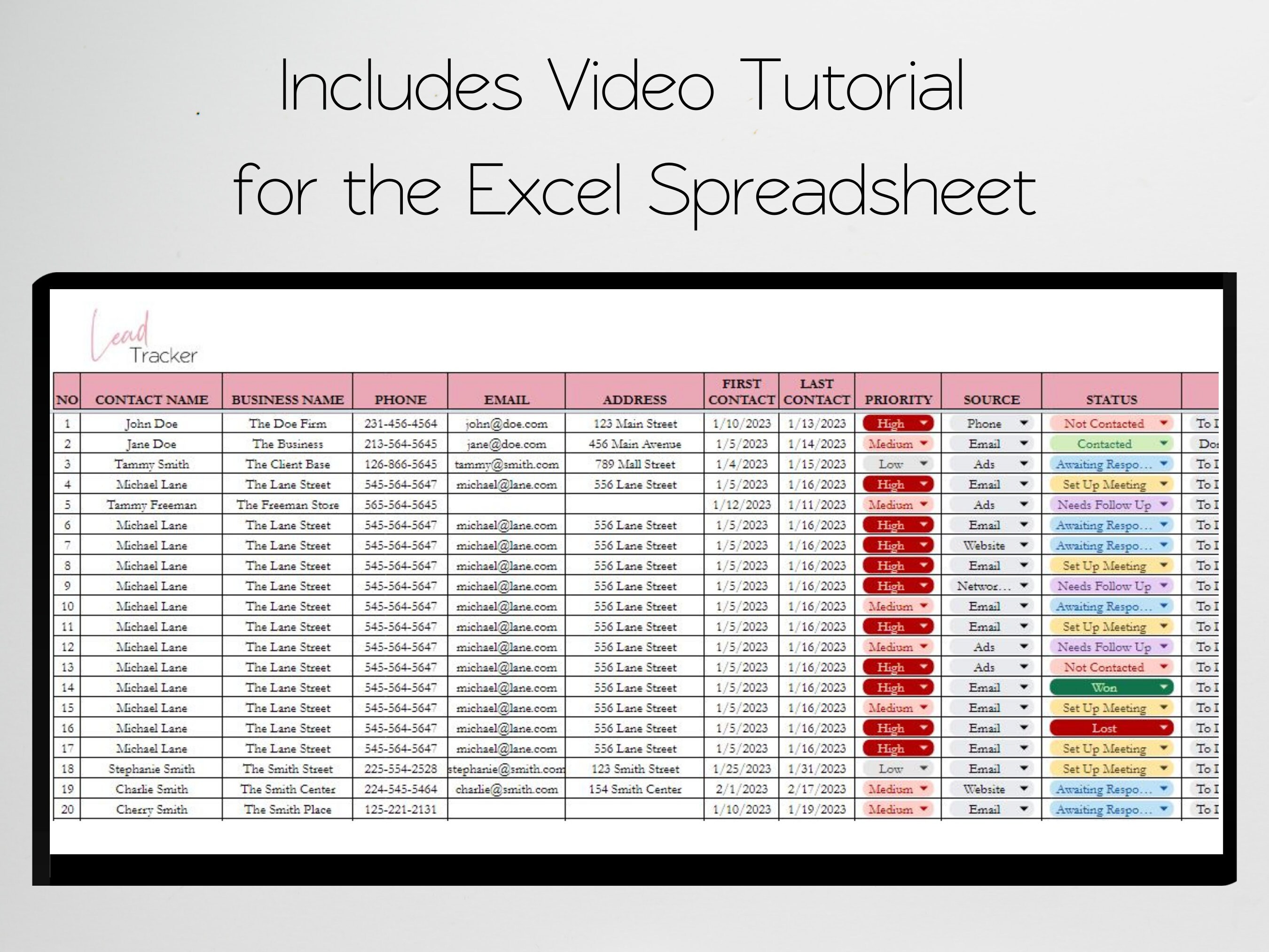Lead Tracking Spreadsheet Lead Tracker Google Sheet Lead - Etsy