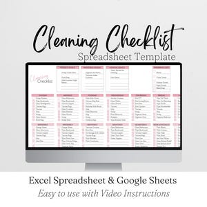 Weekly Cleaning Schedule Editable, Cleaning Schedule Template, Cleaning Schedule and Checklist, Cleaning Planner Google Sheets Clean