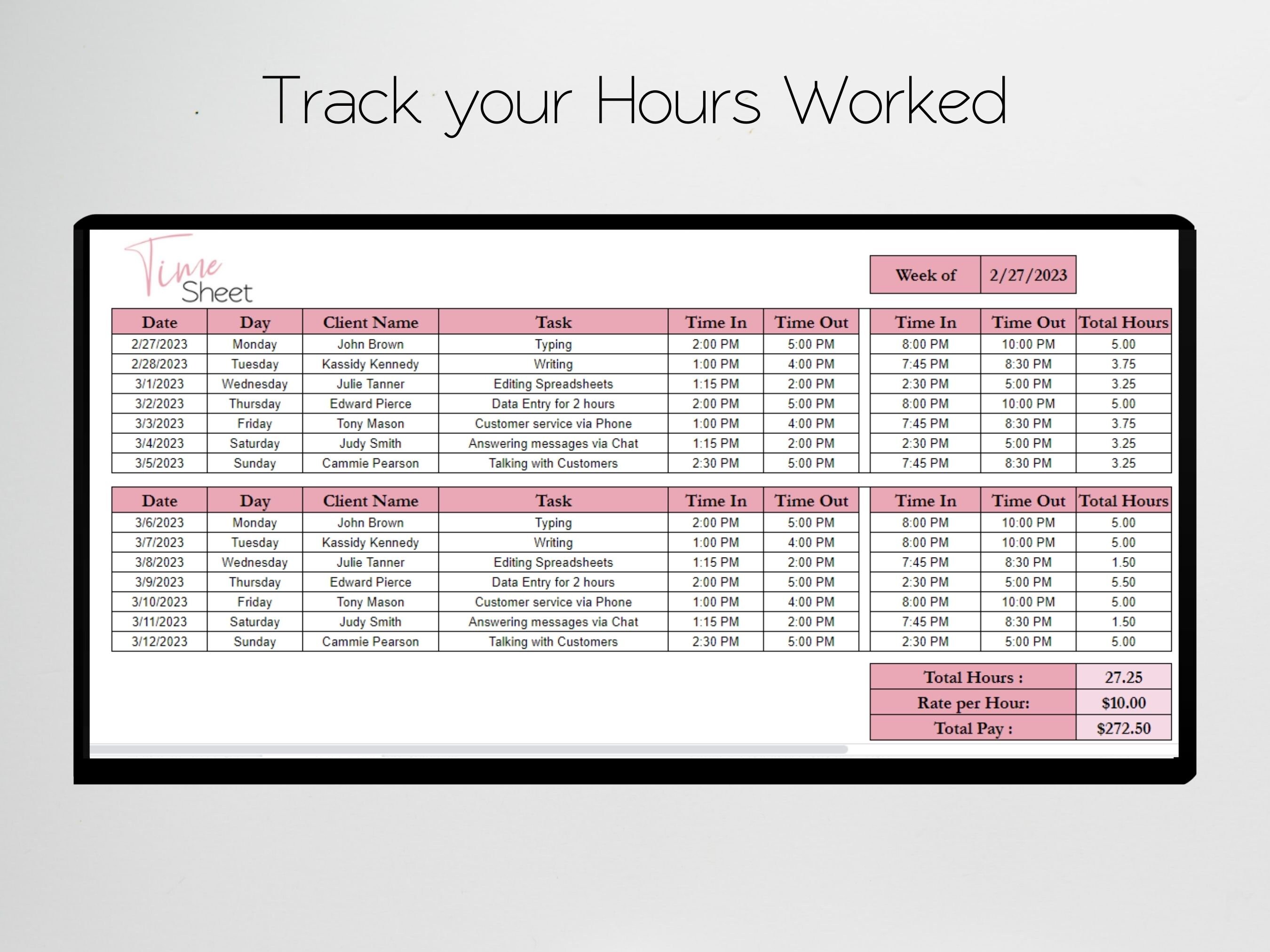 Time Sheet Tracker Free Time Sheet Tracker Free