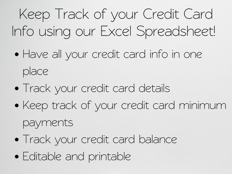 Credit Card Information Excel Spreadsheet, Credit Card Log Google