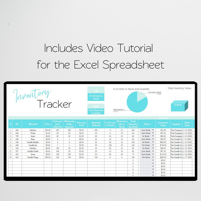 Total Inventory Excel Inventory Management Spreadsheet, Inventory Management Excel, Inventory ...