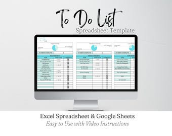 To Do List Spreadsheet, To Do List Template, To Do List Digital, To Do Planner, To Do Lists Task, Task Management Google Sheets