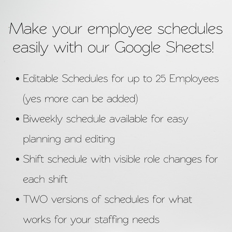 Mitarbeiter Stundenplan Template Google Sheets, Wochenplaner, Schichtplan, Arbeitsplaner Planer Personaleinsatzplaner Scheduling Template Excel Bild 3