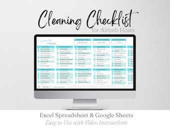 Cleaning List for Short Term Rental Property, Vacation Rental Cleaning Checklist, Printable Cleaners, Editable Template  Excel Google Sheets