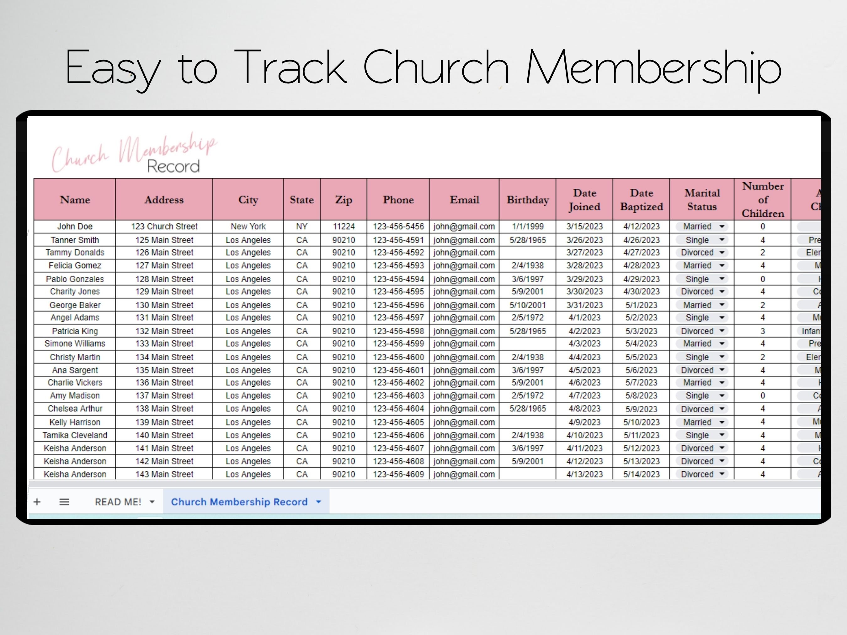 Church Membership Directory Template Excel Spreadsheet Church Church Membership Directory Template Excel Spreadsheet Church