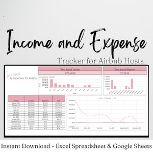 Rental Property Income and Expense Tracker Excel Google Sheets, Short Term Rental Property Spreadsheet Vacation Home Bookkeeping Excel Sheet