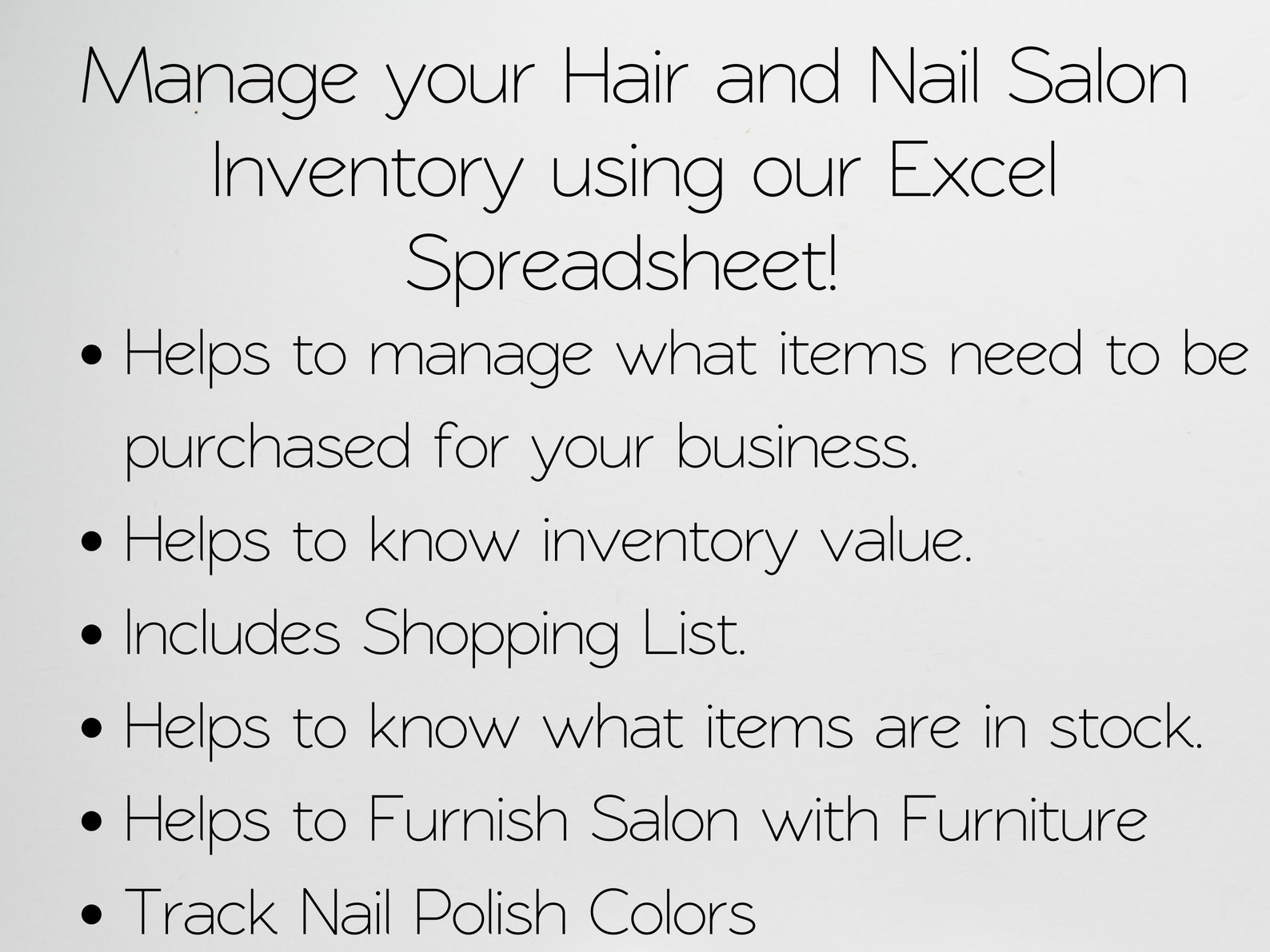 Salon Inventory Template Salon Inventory Tracker Log Beauty Etsy