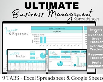 Small Business Management Bundle, Business Plan Template Google Docs, Business Planner Excel, Business Management Template, Business Planner