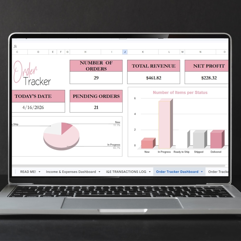 Small Business Templates Bundle Google Sheets, Business Bookkeeping Spreadsheet, Business Management Excel Inventory Tracker, Order Tracker image 10