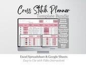 Cross Stitch Planner Google Sheet, Craft Project Tracker, Cross Stitching Journal, Cross Stitch Tracker Inventory, Cross Stitch Organization