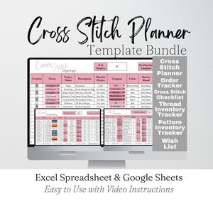 Kreuzstich Planer Google Sheet, Handwerk Projekt Tracker, Kreuzstich Journal, Kreuzstich Tracker Lager, Kreuzstich Organisation