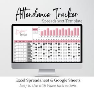 Attendance Sheet, Attendance Tracker for Google Sheets, Attendance Record, Attendance Log Attendance Tracker Excel Log School Class Template