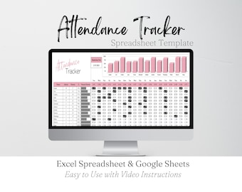 Attendance Sheet, Attendance Tracker for Google Sheets, Attendance Record, Attendance Log Attendance Tracker Excel Log School Class Template
