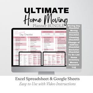Moving Planner Checklist Bundle, Moving Template, Moving Planning, New Home Moving Day Moving Guide Excel Spreadsheet Template Google Sheets