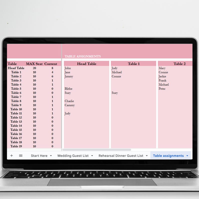 Plantilla de lista de invitados de boda, Hojas de cálculo de Google para lista de invitados de boda, Lista de invitados de boda en Excel, Hoja de cálculo para lista de invitados de boda, Seguimiento de invitados imagen 10