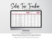 Sales Tax Tracker Spreadsheet Template, Sales Log Small Business Tax Excel Template, Accounting Template, Tax Spreadsheet Taxes Google Sheet