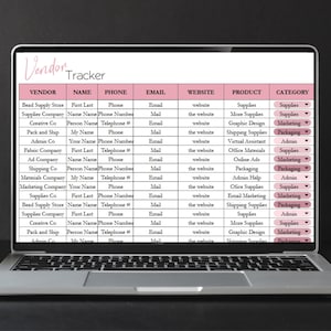 ベンダートラッカーテンプレート、サプライヤー連絡先リスト、サプライ追跡シート、サプライヤーリスト、サプライヤートラッカー、卸売ベンダーリストスプレッドシート 画像 10
