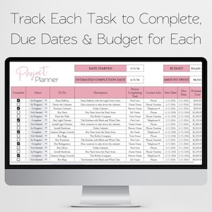 Foglio di calcolo Excel per la pianificazione della ristrutturazione della casa, miglioramento della casa, pianificazione del budget per la ristrutturazione della casa, pianificazione del progetto di interior design con Fogli Google immagine 2