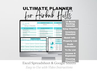 Short Term Property Rental Bundle, Host Template, Vacation Home Rental Start up Cost Spreadsheet, Mega Bundle, Property Rental Sheets