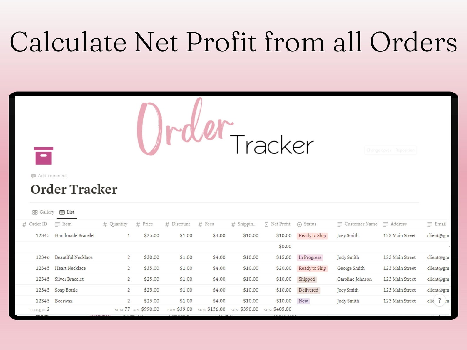 Order Tracker Notion Template Order Tracker Notion Templates, Small ...