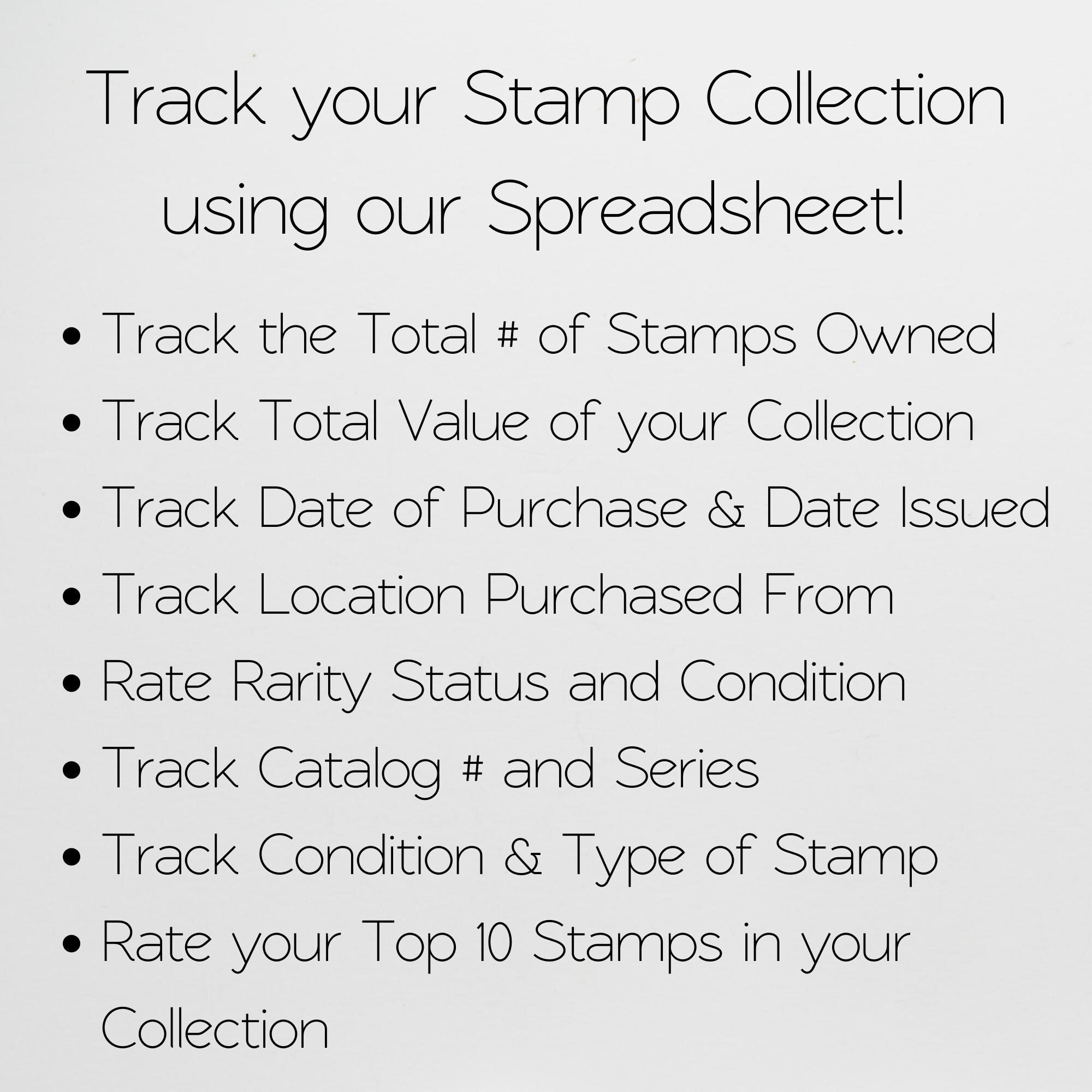 Stamp Collection Tracker Google Sheet, Stamp Collecting Excel ...