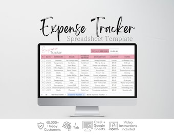 Expenses Tracker Google Sheets Template, Spending Tracker, Small Business Expense Log, Travel Expense Tracker Spreadsheet Template, Tax Prep