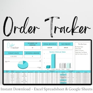 Business Order Tracker Template, Order Tracker Google Sheets, Order Tracker Excel, Order Tracker Spreadsheet, Order Tracking Sheet Log
