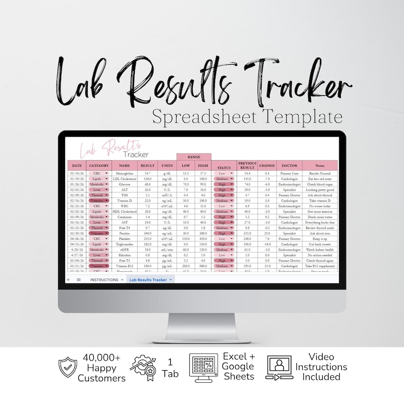Lab Tracking Spreadsheet - Etsy