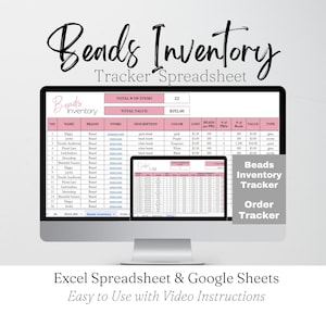 Bead Inventory Tracker, Beads Organization, Business Template, Inventory Template, Jewelry Making Google Sheets, Inventory Management