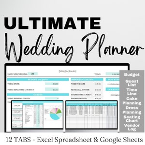 Digital Wedding Planner Excel, Wedding Timeline Template, Wedding Budget Planner, Wedding Budget Spreadsheet, All in One Wedding Organizer