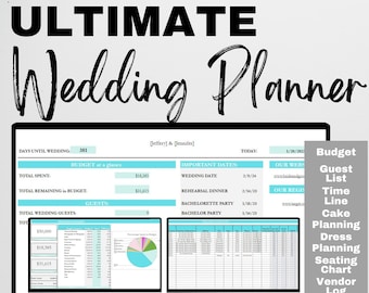 Digital Wedding Planner Excel, Wedding Timeline Template, Wedding Budget Planner, Wedding Budget Spreadsheet, All in One Wedding Organizer
