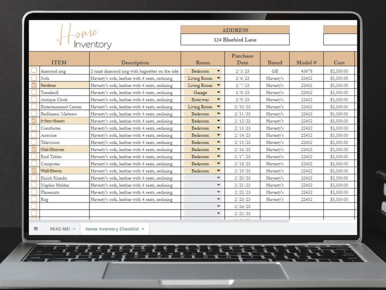 Home Inventory Database Home Inventory Checklist Home Inventory Template Home - Etsy