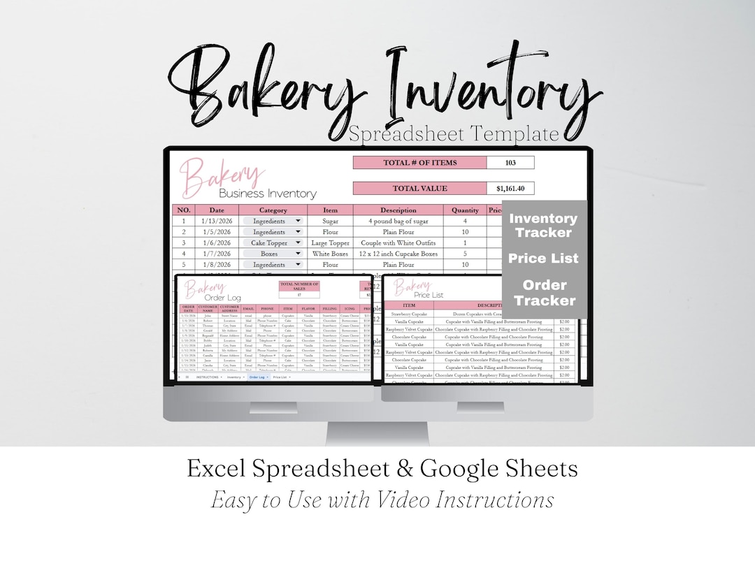 Bakery Inventory Tracker Business Template, Bakery Inventory Tracker ...