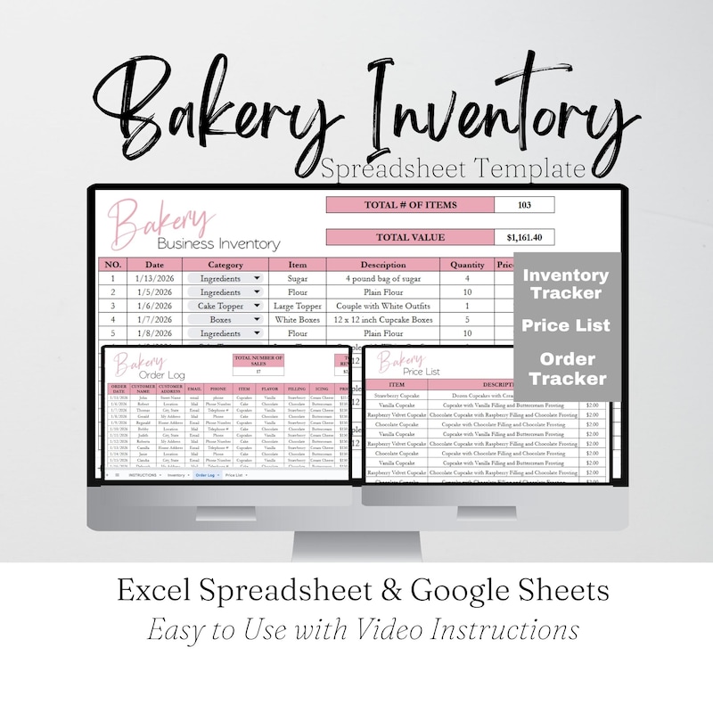 Enventory Example Cafe Inventory Tracker - Etsy
