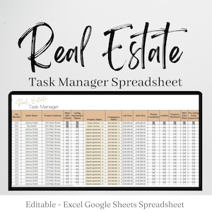 Real Estate Checklist, Real Estate Transaction Checklist, Real Estate Transaction Timeline, Real Estate Transaction Checklist, Realtor Excel