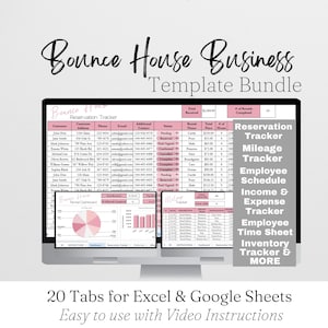 Bounce House Business Template Bundle, Inflatables Rental Tracker, Reservation Tracker, Soft Play Rental, Party Rental, Bubble House Rentals