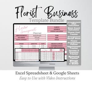 Modèles commerciaux de magasin de fleurs, Planificateur d'affaires de fleuriste, Modèle floral, Design floral, Entreprise de mariage, Feuille de calcul de rangement pour fleuriste