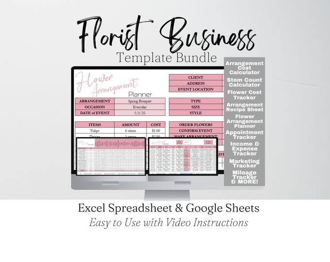 Flower Shop Business Planner | Florist Order Form | Business Starter ...