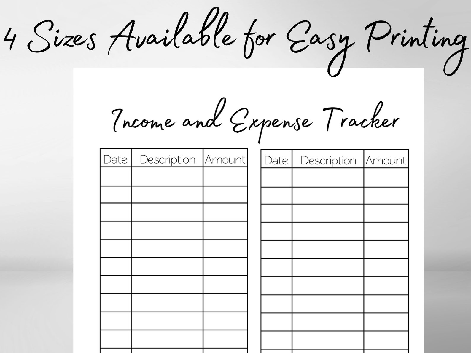 and Expense Tracker Printable, Statement Template,