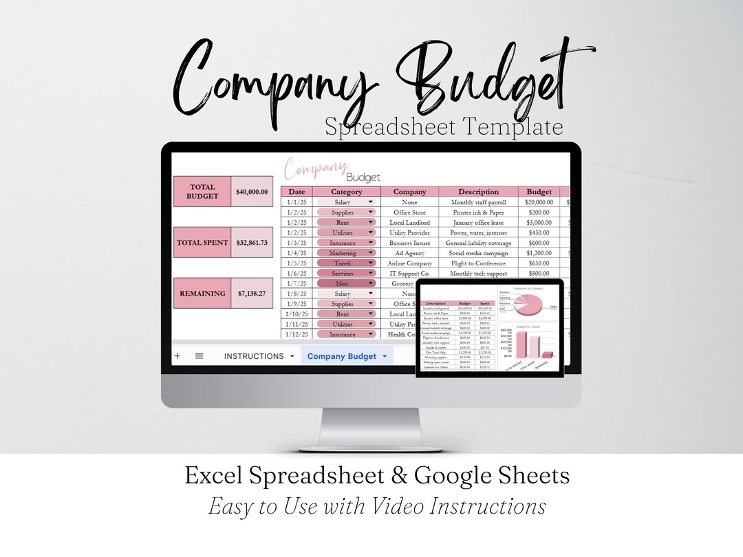 Company Budget Spreadsheet, Small Business Budget Template Google ...